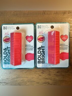 Beauty Intuition 2pk Bold & Bright Lipstick ~Juicy Cherry~ Hydrating BNIP